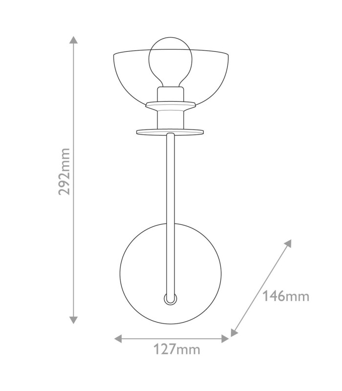 Alora Mood Sylvia Wall Lamp Contemporary Matt Black 1x E14-3