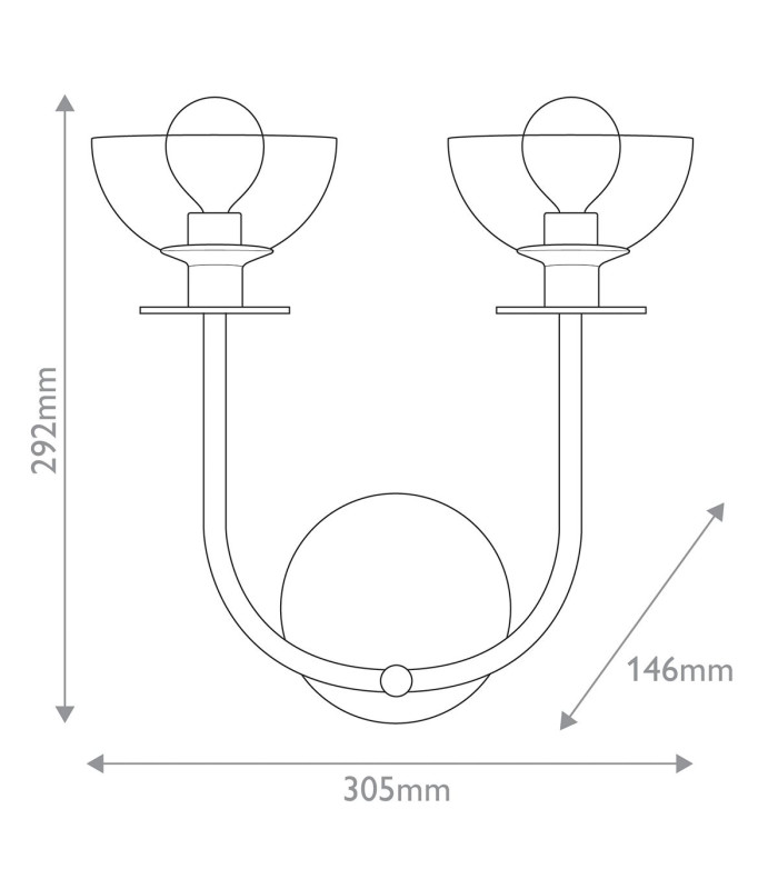 Alora Mood Sylvia Wall Lamp Contemporary Matt Black 2x E14-3
