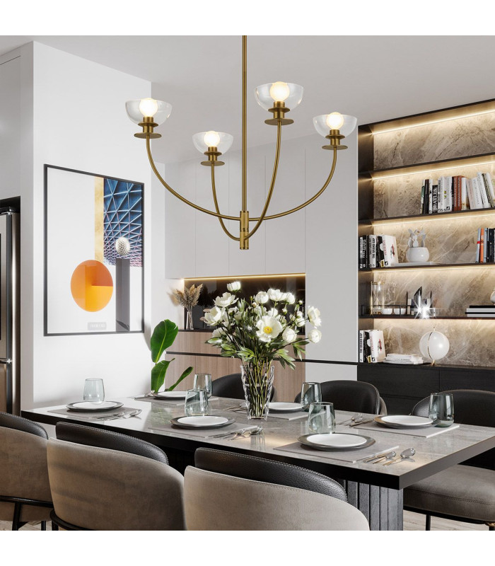 Alora Mood Sylvia Multi Arm Pendant Ceiling Light Contemporary Brushed Gold 4x E14-2