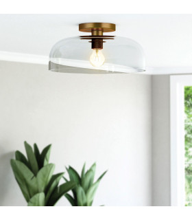 Alora Mood Sylvia Bowl Semi Flush Ceiling Light Contemporary Brushed Gold 1x E27-2