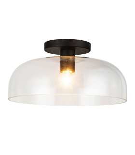 Alora Mood Sylvia Bowl Semi Flush Ceiling Light Contemporary Matt Black 1x E27-1