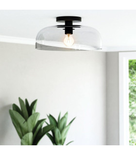 Alora Mood Sylvia Bowl Semi Flush Ceiling Light Contemporary Matt Black 1x E27-2