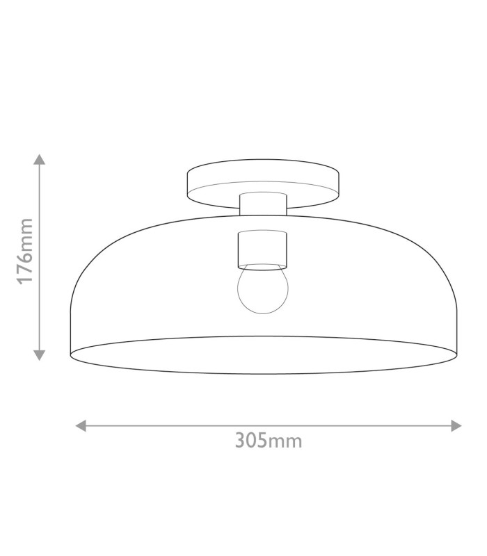 Alora Mood Sylvia Bowl Semi Flush Ceiling Light Contemporary Matt Black 1x E27-3