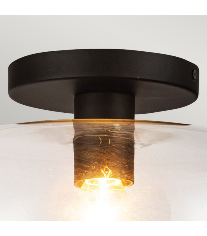 Alora Mood Sylvia Bowl Semi Flush Ceiling Light Contemporary Matt Black 1x E27-5