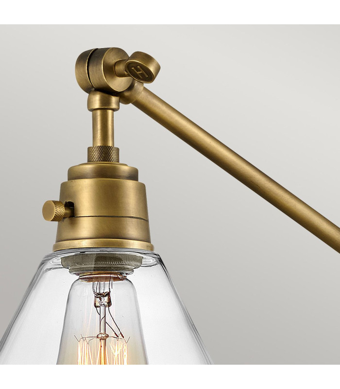 Hinkley Arti Dome Wall Lamp Contemporary Heritage Brass Clear Glass Shade 1x E27-4