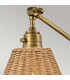 Hinkley Arti Dome Wall Lamp Contemporary Heritage Brass Natural Rattan Shade 1x E27-2