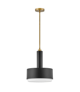 Hinkley Cedric Cylindrical Pendant Ceiling Light Contemporary Black 2x E27-1