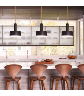 Hinkley Cedric Cylindrical Pendant Ceiling Light Contemporary Black 2x E27-2