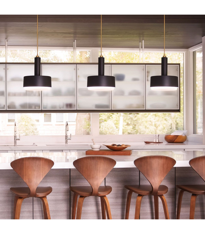 Hinkley Cedric Cylindrical Pendant Ceiling Light Contemporary Black 2x E27-2