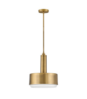 Hinkley Cedric Cylindrical Pendant Ceiling Light Contemporary Lacquered Brass 2x E27-1