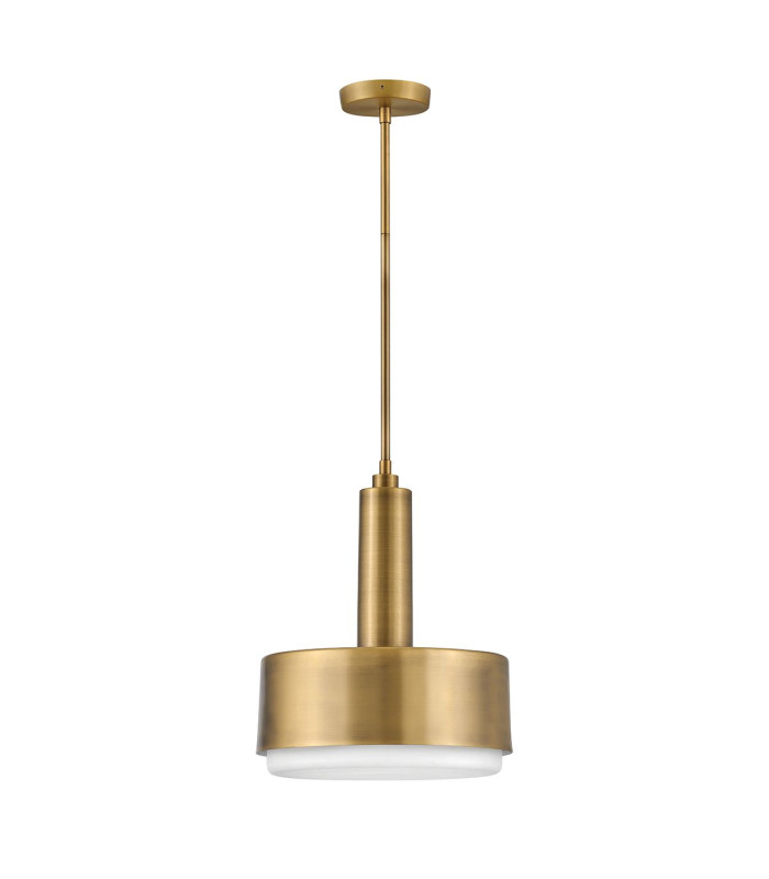Hinkley Cedric Cylindrical Pendant Ceiling Light Contemporary Lacquered Brass 2x E27-1