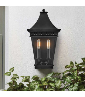 Hinkley Chapel Hill Outdoor Wall Lantern Traditional Museum Black IP44 2x E14-2