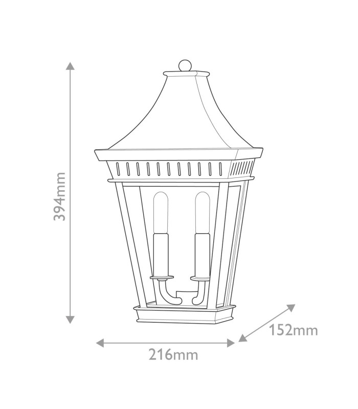 Hinkley Chapel Hill Outdoor Wall Lantern Traditional Museum Black IP44 2x E14-3