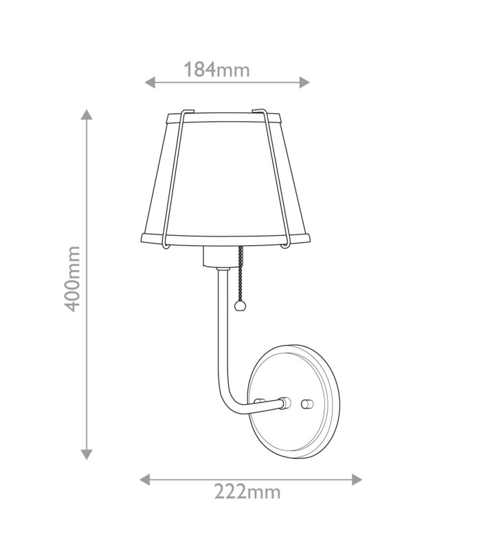 Hinkley Clarke Wall Lamp with Shade Contemporary Warm Brass Black Metal Shade 1x E27-3