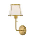 Hinkley Clarke Wall Lamp with Shade Contemporary Darkened Brass Ivory Linen Shade 1x E27-1