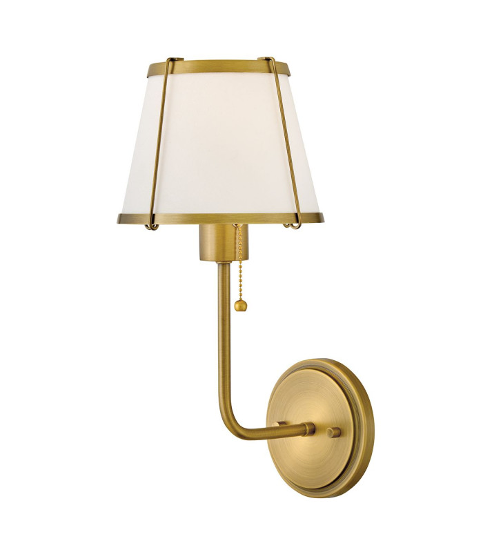 Hinkley Clarke Wall Lamp with Shade Contemporary Darkened Brass Ivory Linen Shade 1x E27-1