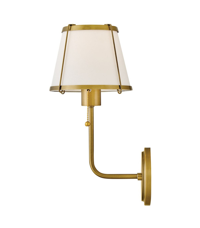 Hinkley Clarke Wall Lamp with Shade Contemporary Darkened Brass Ivory Linen Shade 1x E27-5