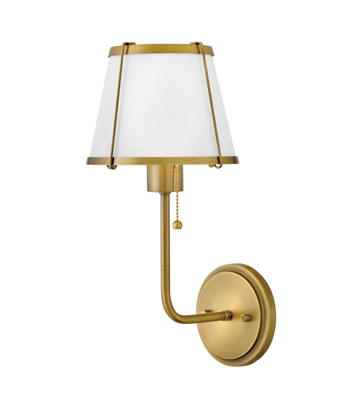 Hinkley Clarke Wall Lamp with Shade Contemporary Darkened Brass Ivory Linen Shade 1x E27-6