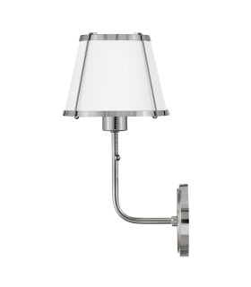 Hinkley Clarke Wall Lamp with Shade Contemporary Polished Nickel White Metal Shade 1x E27-2