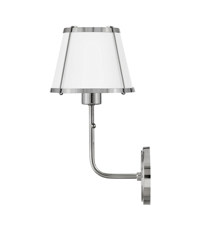 Hinkley Clarke Wall Lamp with Shade Contemporary Polished Nickel White Metal Shade 1x E27-2