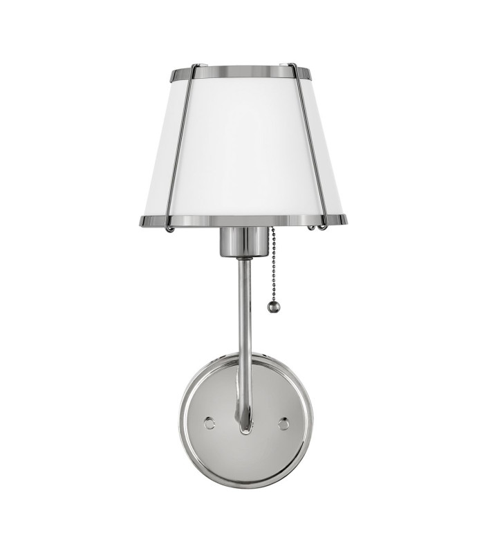 Hinkley Clarke Wall Lamp with Shade Contemporary Polished Nickel White Metal Shade 1x E27-4