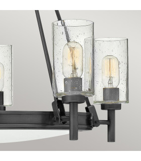 Hinkley Collier Cylindrical Pendant Ceiling Light Contemporary Black Oxide 5x E27-2