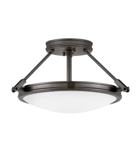 Hinkley Collier Cylindrical Ceiling Light Contemporary Black Oxide 3x E14-1