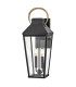 Hinkley Dawson Outdoor Wall Lantern Traditional Black Burnished Bronze accent IP44 2x E14-1