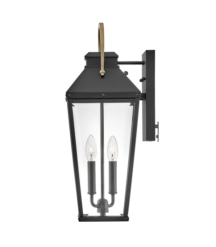 Hinkley Dawson Outdoor Wall Lantern Traditional Black Burnished Bronze accent IP44 2x E14-4