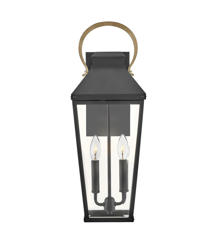 Hinkley Dawson Outdoor Wall Lantern Traditional Black Burnished Bronze accent IP44 2x E14-5