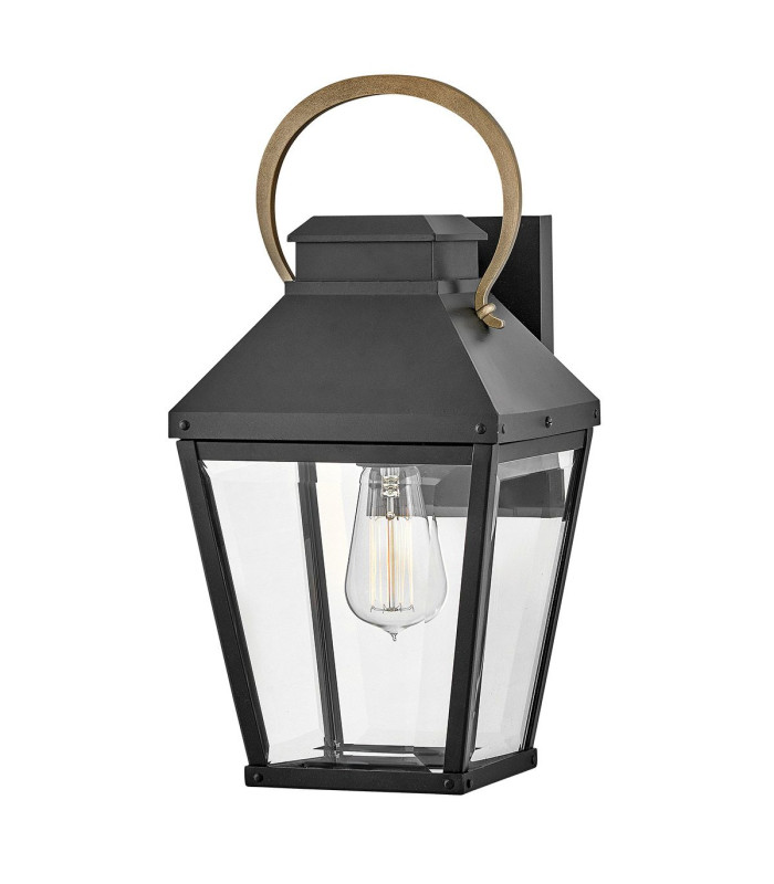 Hinkley Dawson Outdoor Wall Lantern Traditional Black Burnished Bronze accent IP44 1x E27-1