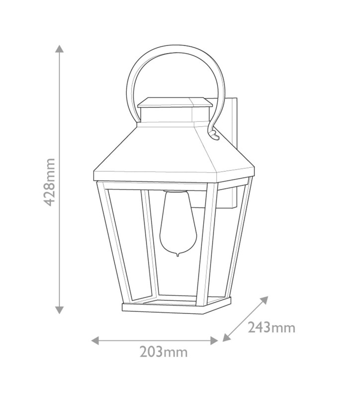 Hinkley Dawson Outdoor Wall Lantern Traditional Black Burnished Bronze accent IP44 1x E27-3