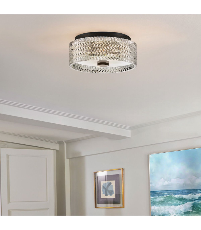 Hinkley Elle Cylindrical Ceiling Light Contemporary Black 2x E27-2