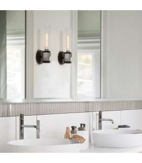 Hinkley Ellison Bathroom Wall Lamp Contemporary Black Brushed Nickel IP44 1x E27-2