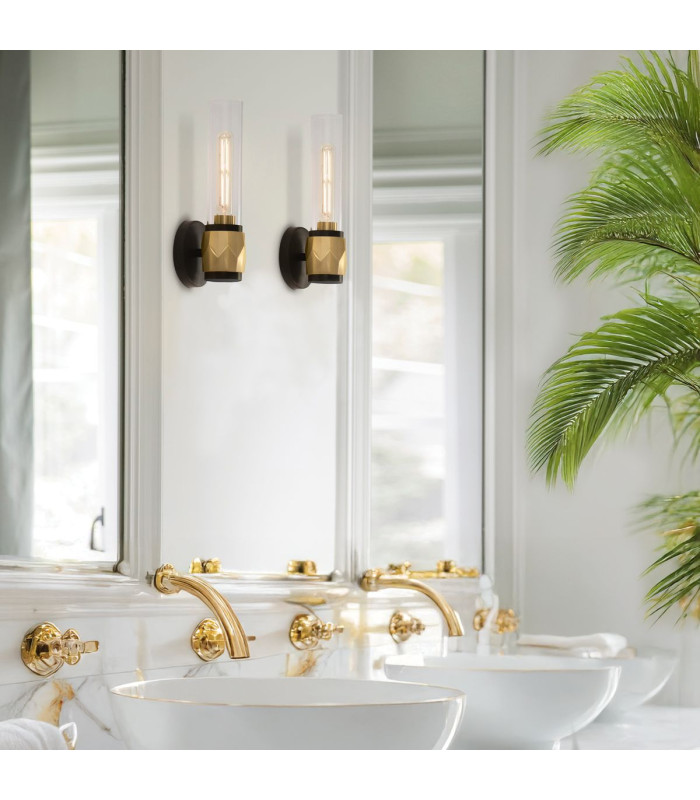Hinkley Ellison Bathroom Wall Lamp Contemporary Black Heritage Brass IP44 1x E27-2
