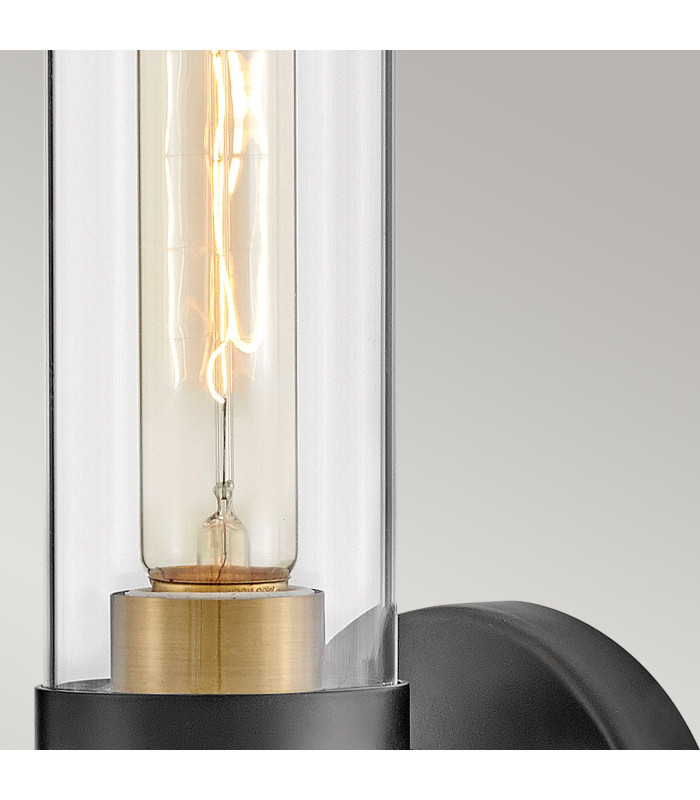 Hinkley Ellison Bathroom Wall Lamp Contemporary Black Heritage Brass IP44 1x E27-4