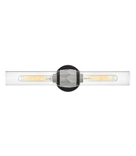 Hinkley Ellison Bathroom Wall Lamp Contemporary Black Brushed Nickel IP44 2x E27-1