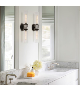 Hinkley Ellison Bathroom Wall Lamp Contemporary Black Brushed Nickel IP44 2x E27-2