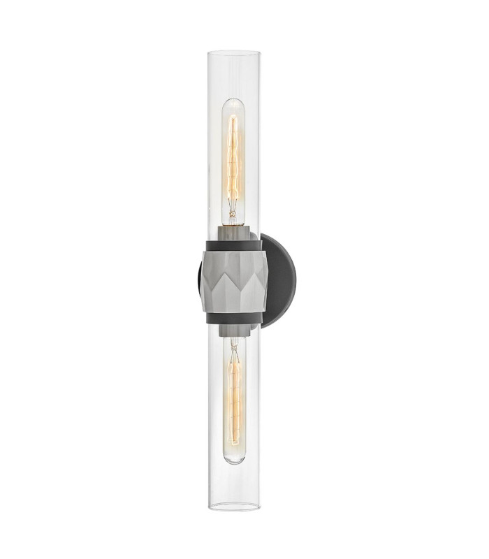 Hinkley Ellison Bathroom Wall Lamp Contemporary Black Brushed Nickel IP44 2x E27-5