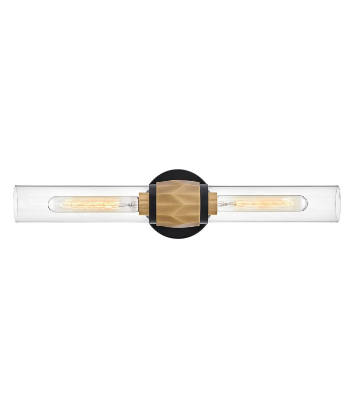 Hinkley Ellison Bathroom Wall Lamp Contemporary Black Heritage Brass IP44 2x E27-1