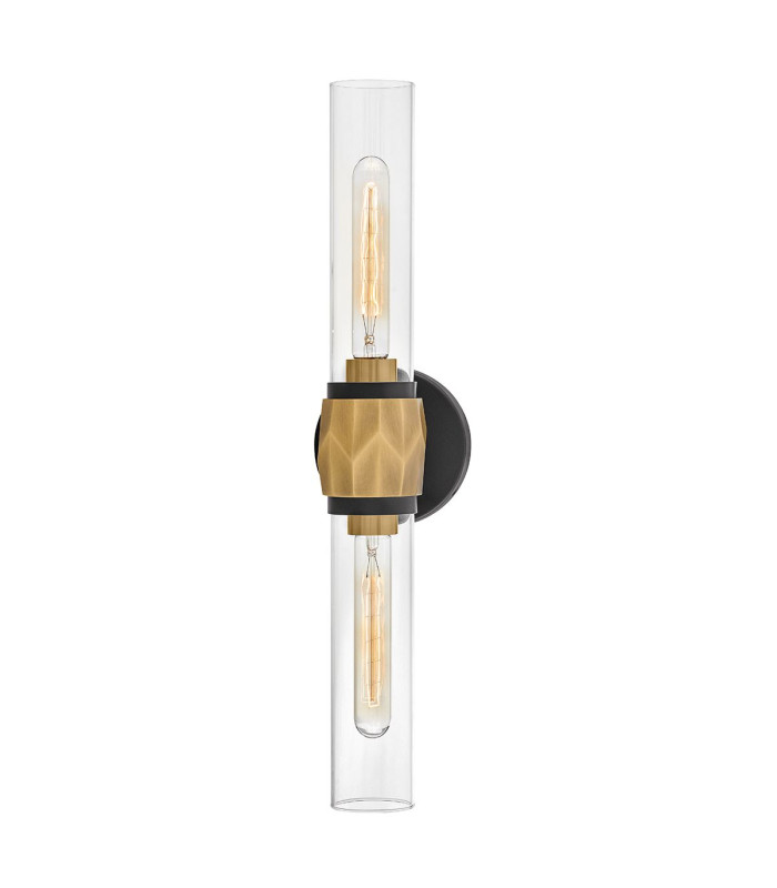 Hinkley Ellison Bathroom Wall Lamp Contemporary Black Heritage Brass IP44 2x E27-5
