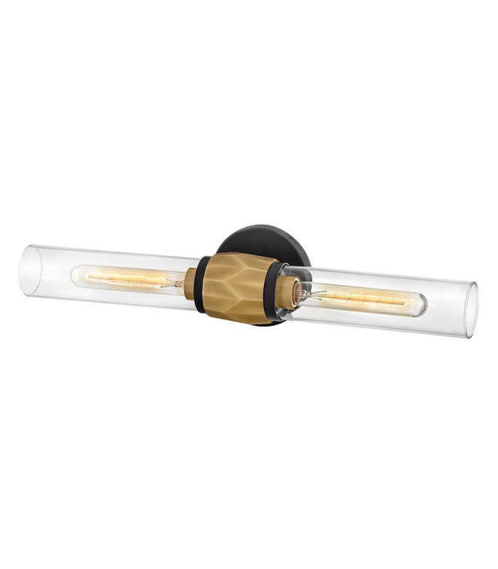 Hinkley Ellison Bathroom Wall Lamp Contemporary Black Heritage Brass IP44 2x E27-6