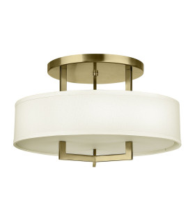 Hinkley Hampton Cylindrical Ceiling Light Classic Brushed Brass 3x E27-1