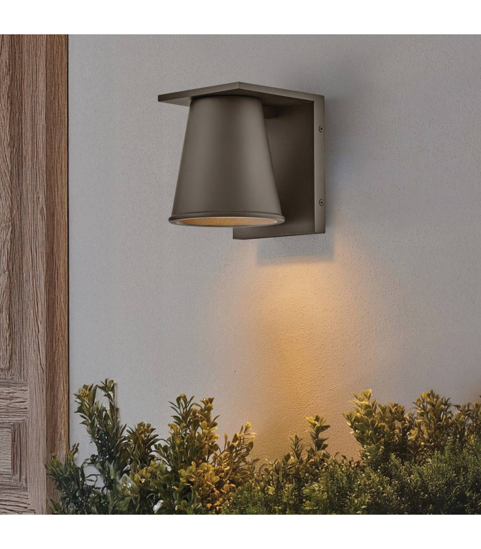 Hinkley Hans Outdoor Wall Down Lamp Contemporary Architectural Bronze 2700K IP44 1x GU10-2