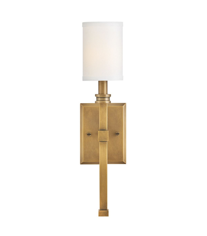 Hinkley Moore Candle Wall Lamp Traditional Heritage Brass Ivory Linen Shade 1x E14-4