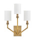 Hinkley Moore Candle Wall Lamp Traditional Heritage Brass Ivory Linen Shade 3x E14-1