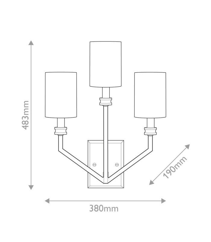 Hinkley Moore Candle Wall Lamp Traditional Heritage Brass Ivory Linen Shade 3x E14-3