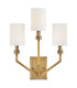 Hinkley Moore Candle Wall Lamp Traditional Heritage Brass Ivory Linen Shade 3x E14-6
