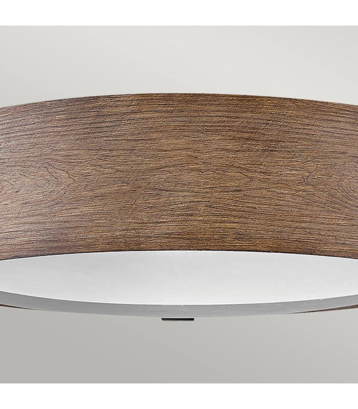 Hinkley Sawyer Cylindrical Ceiling Light Traditional Sequoia wood effect rust Iron accents IP44 3x E14-6