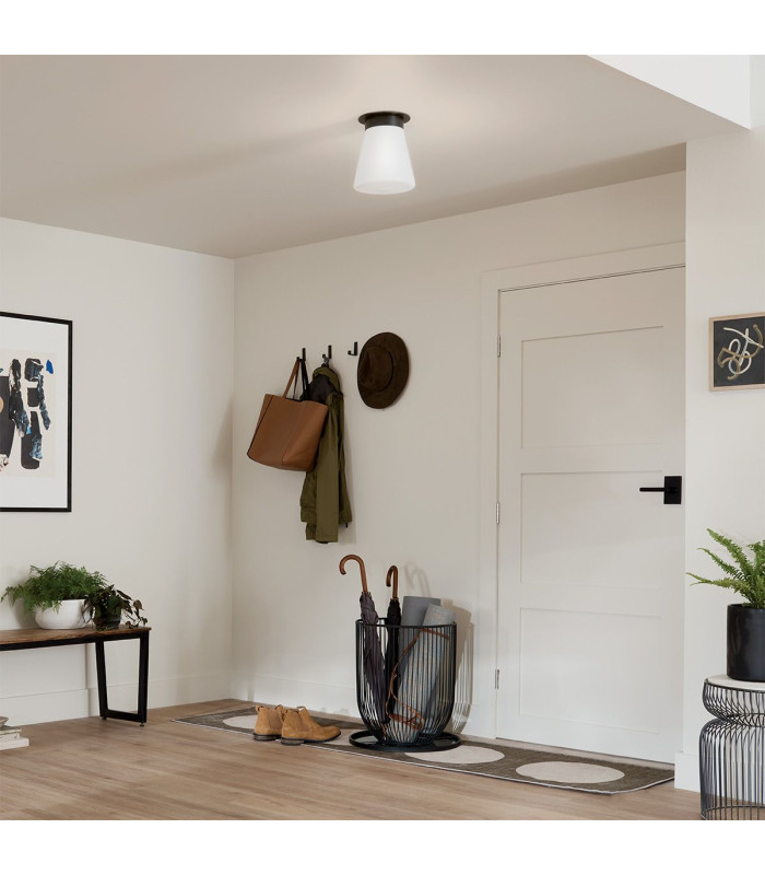 Kichler Albers Semi Flush Ceiling Light Contemporary Black 1x E27-2
